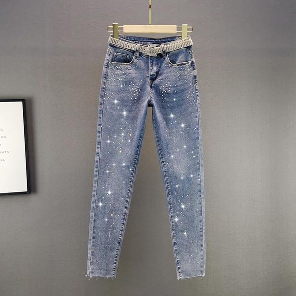 heavy embroidery drilling jeans women's fashion pants 2021 spring summer new high waist stretch skinny pencil denim pants, Blue
heavy embroidery drilling jeans women's fashion pants 2021 spring summer new high waist stretch skinny pencil denim pants, Blue