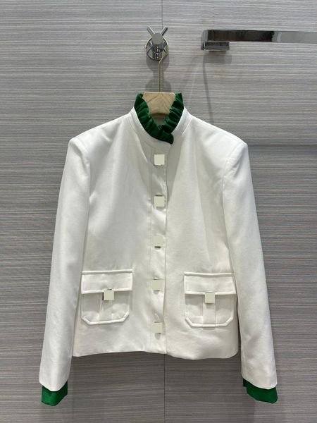 women's suits & blazers coat for women autumn 2021 3d cut stand collar blazer spliced cuff big pocket, White;black
women's suits & blazers coat for women autumn 2021 3d cut stand collar blazer spliced cuff big pocket, White;black