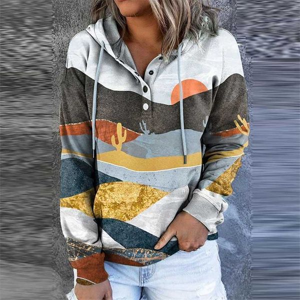 women casual drawstring button pullover vintage landscape printed hooded sweatshirt autumn winter long sleeve hoodie 211220, Black
women casual drawstring button pullover vintage landscape printed hooded sweatshirt autumn winter long sleeve hoodie 211220, Black