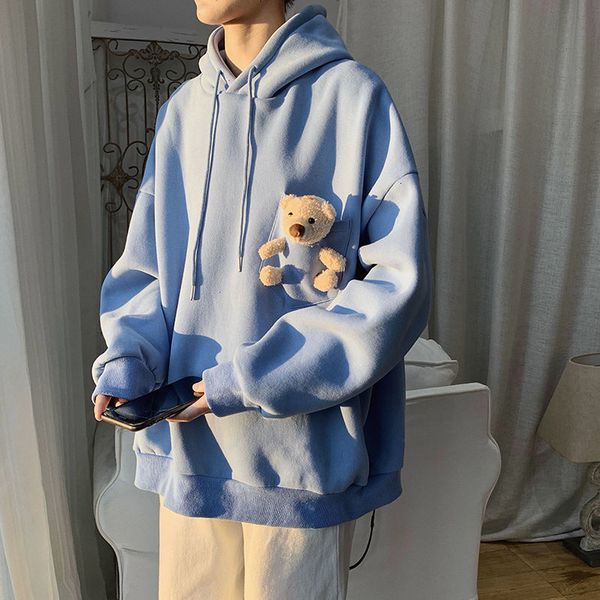 2021 new male casual street sweater cotton with hoodies pocket decoration bear trend shirt loose clothes size m-2xl m0g5, Black
2021 new male casual street sweater cotton with hoodies pocket decoration bear trend shirt loose clothes size m-2xl m0g5, Black