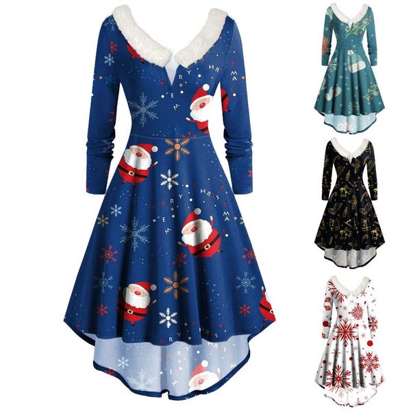 casual dresses women's slim christmas long sleeve patterns printed faux-plush v neck oversized lightweight party swing dress, Black;gray
casual dresses women's slim christmas long sleeve patterns printed faux-plush v neck oversized lightweight party swing dress, Black;gray