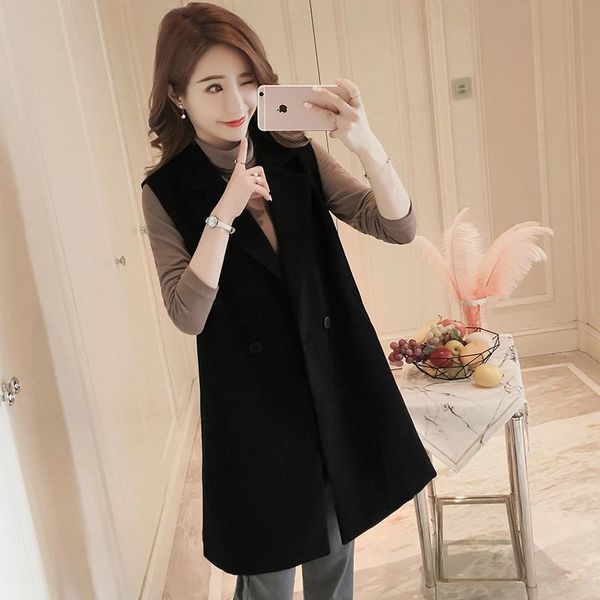 women's vests ma jia female spring and autumn long korean version of the suit sleeveless jacket lady shoulder horse, Black;white
women's vests ma jia female spring and autumn long korean version of the suit sleeveless jacket lady shoulder horse, Black;white