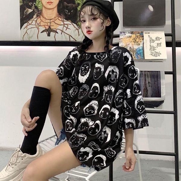 harajuku korean style t-shirts for women loose short sleeve round neck printed ladies tee oversize clothes, White
harajuku korean style t-shirts for women loose short sleeve round neck printed ladies tee oversize clothes, White