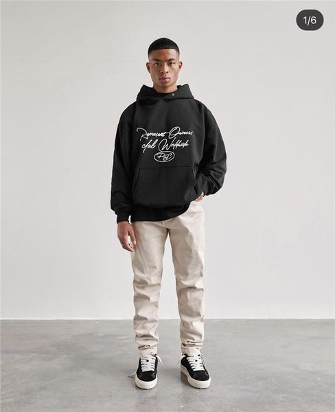 men's hoodies & sweatshirts men women 1:1 letter slogan printing represent pullover oversized hooded owners club hoodie, Black
men's hoodies & sweatshirts men women 1:1 letter slogan printing represent pullover oversized hooded owners club hoodie, Black