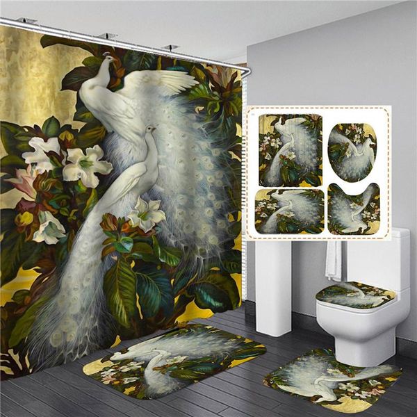 bird printed bathroom four-piece waterproof polyester shower curtains with hook partition bathroom anti-slip bath mat home decor
bird printed bathroom four-piece waterproof polyester shower curtains with hook partition bathroom anti-slip bath mat home decor