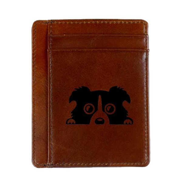 card holders border collie dog personality holder men and women purse genuine leather wallet super thin, Brown;gray
card holders border collie dog personality holder men and women purse genuine leather wallet super thin, Brown;gray