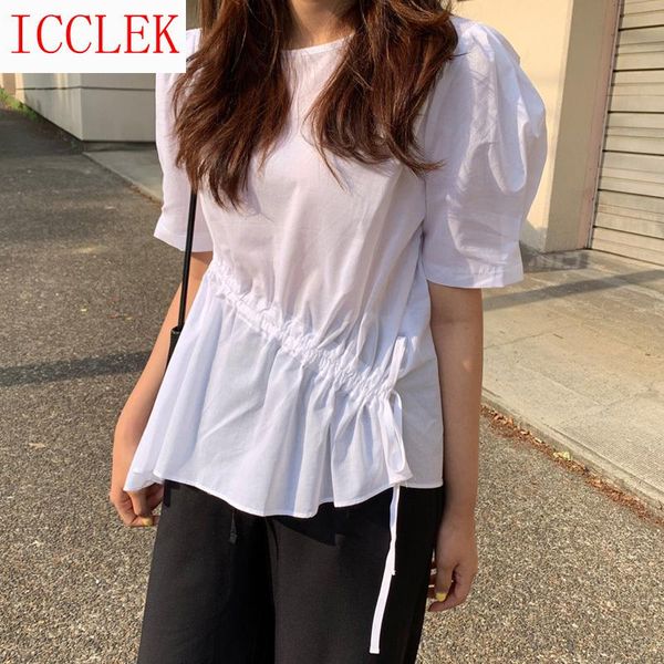 women's blouses & shirts korean chic french design in summer, White 
women's blouses & shirts korean chic french design in summer, White