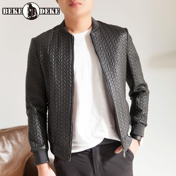 men's leather & faux winter warm cotton liner mens bomber jacket stand collar zipper business casual slim fit genuine suit coat male ou, Black
men's leather & faux winter warm cotton liner mens bomber jacket stand collar zipper business casual slim fit genuine suit coat male ou, Black