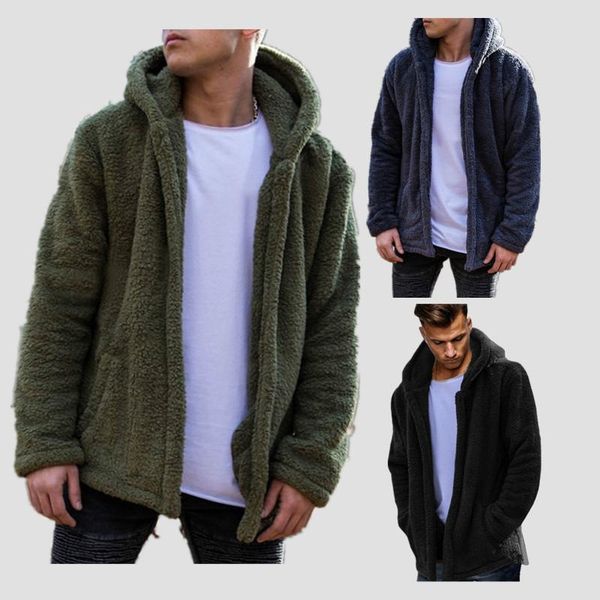 men's wool & blends selling product in 2021 europe america autumn winter casual fashion warm fluffy hooded jacket, Black
men's wool & blends selling product in 2021 europe america autumn winter casual fashion warm fluffy hooded jacket, Black