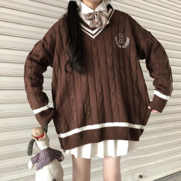 winter oversized jk pullovers sweaters women japanese preppy style embroidery knitted sweater kawaii cute sweet jumper coat women's, White;black
winter oversized jk pullovers sweaters women japanese preppy style embroidery knitted sweater kawaii cute sweet jumper coat women's, White;black
