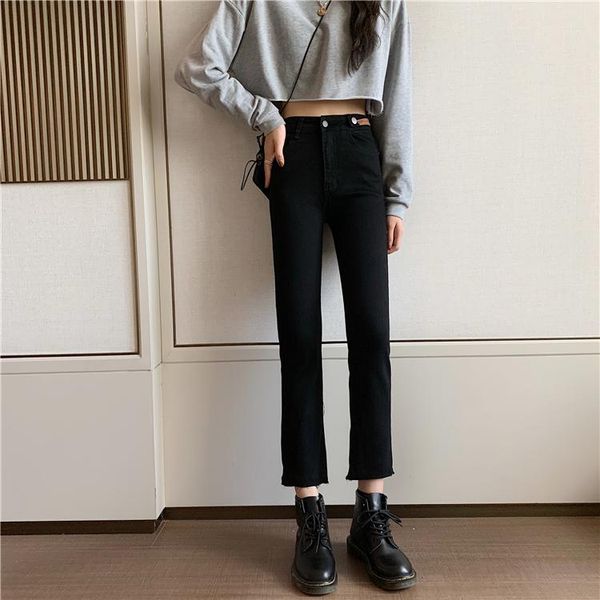 women's jeans 3405 women loose black high-waisted thin spring and autumn nine-point straight-leg, Blue
women's jeans 3405 women loose black high-waisted thin spring and autumn nine-point straight-leg, Blue