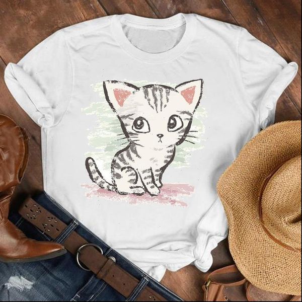 women lady 90s cat painting funny short sleeve cartoon shirt tshirt tee womens female print t graphic t shirt, White
women lady 90s cat painting funny short sleeve cartoon shirt tshirt tee womens female print t graphic t shirt, White