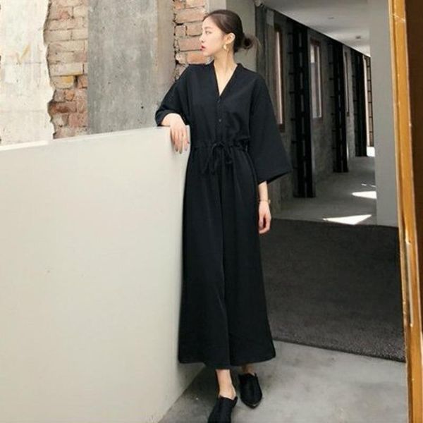 women's jumpsuits & rompers lanmrem 2021 original black casual jumpsuit winter loose v-neck lace up nine-point sleeve pc324, Black;white
women's jumpsuits & rompers lanmrem 2021 original black casual jumpsuit winter loose v-neck lace up nine-point sleeve pc324, Black;white