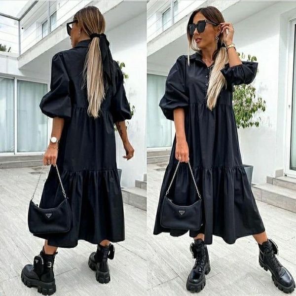 party dresses women dress 2021 spring and summer shirt lapel plus size loose big swing fashion vestido feminino donsignet, White;black
party dresses women dress 2021 spring and summer shirt lapel plus size loose big swing fashion vestido feminino donsignet, White;black