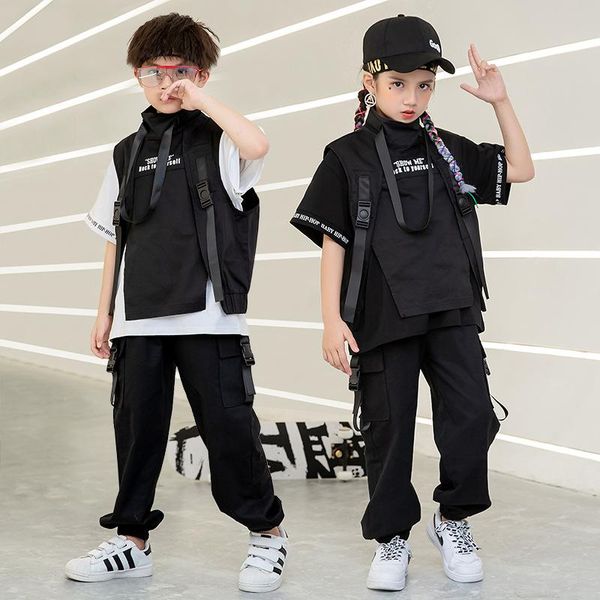 stage wear black kid hip hop clothing t shirt tactical cargo pants sleeveless jacket vest girls boys jazz dance costume clothes, Black;red
stage wear black kid hip hop clothing t shirt tactical cargo pants sleeveless jacket vest girls boys jazz dance costume clothes, Black;red
