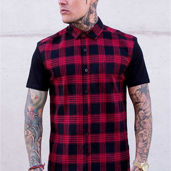 olo fashion new classic plaid shirt trend casual men's short sleeve lapel t-shirt, White;black
olo fashion new classic plaid shirt trend casual men's short sleeve lapel t-shirt, White;black