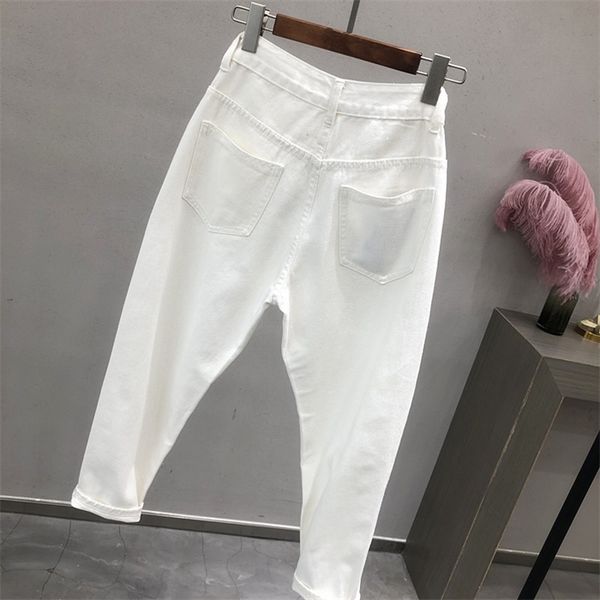 women white denim spring autumn high waist loose hallen casua vintage hole lady ankle-length jeans pants w2053, Blue
women white denim spring autumn high waist loose hallen casua vintage hole lady ankle-length jeans pants w2053, Blue