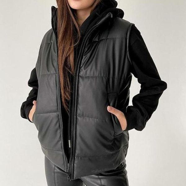 women's vests pre sale winter jacket fashion street solid color sleeveless zipper pocket stand collar coat vest for women cardigan, Black;white
women's vests pre sale winter jacket fashion street solid color sleeveless zipper pocket stand collar coat vest for women cardigan, Black;white