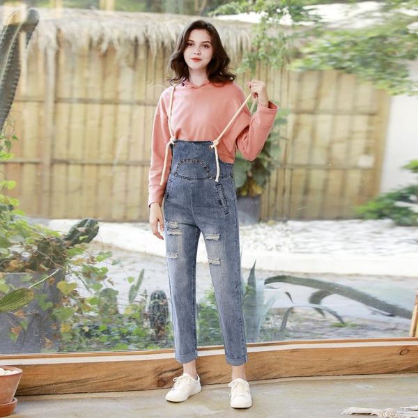 european and american women denim rompers hollow jeans loose belt jeans ankle pants washes trousers streetwear suspender pant, Blue
european and american women denim rompers hollow jeans loose belt jeans ankle pants washes trousers streetwear suspender pant, Blue
