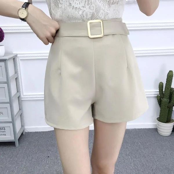 women's shorts casual comfortable elegant with belt women high waist summer female stretch kawaii girl korean short pants, White;black
women's shorts casual comfortable elegant with belt women high waist summer female stretch kawaii girl korean short pants, White;black