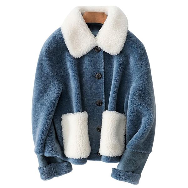women's fur & faux women real coat, korean winter jacket, sheep shearing, 100% wool, coats for women, manto femme 868621 yy1483, Black
women's fur & faux women real coat, korean winter jacket, sheep shearing, 100% wool, coats for women, manto femme 868621 yy1483, Black