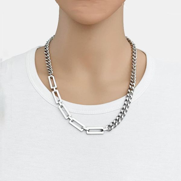 pendant necklaces fashion titanium steel chain necklace female hip hop hardware couple clavicle accessories, Silver
pendant necklaces fashion titanium steel chain necklace female hip hop hardware couple clavicle accessories, Silver