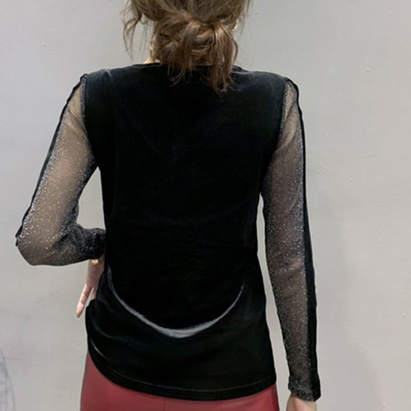 2021 new fall winter european clothes t-shirt girl fashion v-neck shiny beads veet patchwork mesh women pullover tees t0n011a 5hgx, White
2021 new fall winter european clothes t-shirt girl fashion v-neck shiny beads veet patchwork mesh women pullover tees t0n011a 5hgx, White