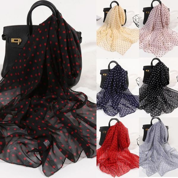 scarves small simple gauze scarf women polka dot print long soft wrap summer simulation silk shawl, Blue;gray
scarves small simple gauze scarf women polka dot print long soft wrap summer simulation silk shawl, Blue;gray