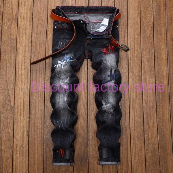 unique mens embroidery ripped jeans fashion designer washed slim fit straight denim fat man pants big size 29-42 jb2039, Blue
unique mens embroidery ripped jeans fashion designer washed slim fit straight denim fat man pants big size 29-42 jb2039, Blue