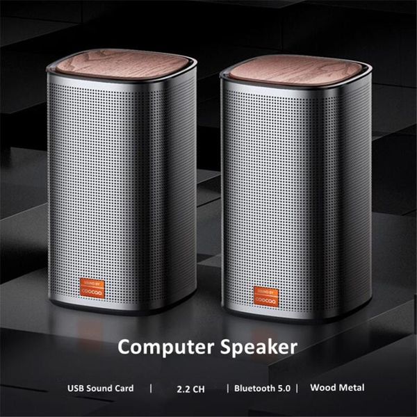 computer speakers high end wood aluminium 2.2 pc bluetooth speaker soundbar subwoofer music box wireless stereo sound system