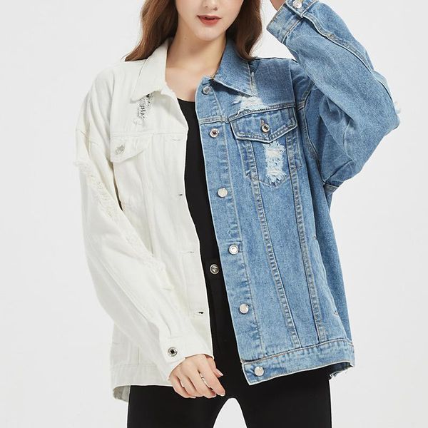 women's jackets lugentolo jean for women fall fashion colorblock blue and white long sleeve button streetwear, Black;brown
women's jackets lugentolo jean for women fall fashion colorblock blue and white long sleeve button streetwear, Black;brown