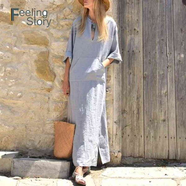 spring loose linen long dress art fan cotton women es plus size sleeve solid with a slit womens 210603, Black;gray
spring loose linen long dress art fan cotton women es plus size sleeve solid with a slit womens 210603, Black;gray