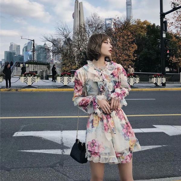 women's jumpsuits & rompers nice summer women elastic high waist floral print jumpsuit elegant ruffles long sleeve sash, Black;white
women's jumpsuits & rompers nice summer women elastic high waist floral print jumpsuit elegant ruffles long sleeve sash, Black;white