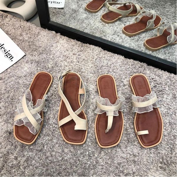 slippers pu milk white apricot gentle soft fairy style lace set toe simple and versatile outside wear for women, Black
slippers pu milk white apricot gentle soft fairy style lace set toe simple and versatile outside wear for women, Black