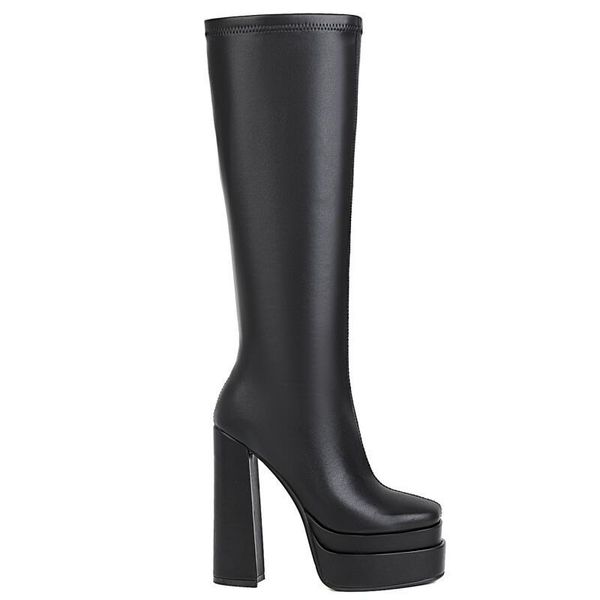 boots platform women knee high long 2021 autumn winterthick heel crocodile pattern patent leather women's shoes, Black
boots platform women knee high long 2021 autumn winterthick heel crocodile pattern patent leather women's shoes, Black