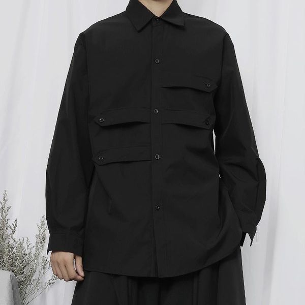 men's casual shirts large shirt 2021 autumn yamamoto dark minority stitching loose long sleeve, White;black
men's casual shirts large shirt 2021 autumn yamamoto dark minority stitching loose long sleeve, White;black
