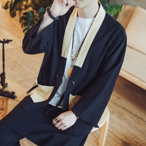 chinese kimono cardigan men open stitch jacket with pockets male black coat cotton linen men's traditional hanfu clothing, Red
chinese kimono cardigan men open stitch jacket with pockets male black coat cotton linen men's traditional hanfu clothing, Red