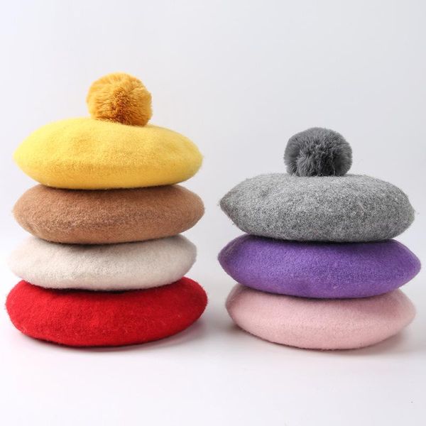 berets children pompoms beret hat solid color octagonal cap girls winter 100%wool painter hats for 1-4years kids caps, Blue;gray
berets children pompoms beret hat solid color octagonal cap girls winter 100%wool painter hats for 1-4years kids caps, Blue;gray