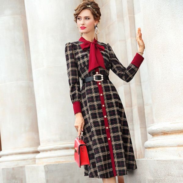 2021 new solid print plaid vintage dress women autumn winter retro office lady high waist mid length a-line single breasted skirt nl9l, Black;gray
2021 new solid print plaid vintage dress women autumn winter retro office lady high waist mid length a-line single breasted skirt nl9l, Black;gray