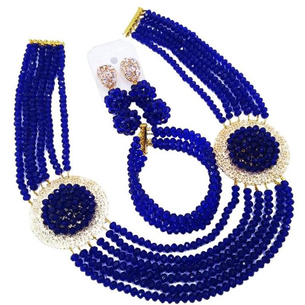 earrings & necklace elegant royal blue costume african beads jewelry set crystal strand, Silver
earrings & necklace elegant royal blue costume african beads jewelry set crystal strand, Silver