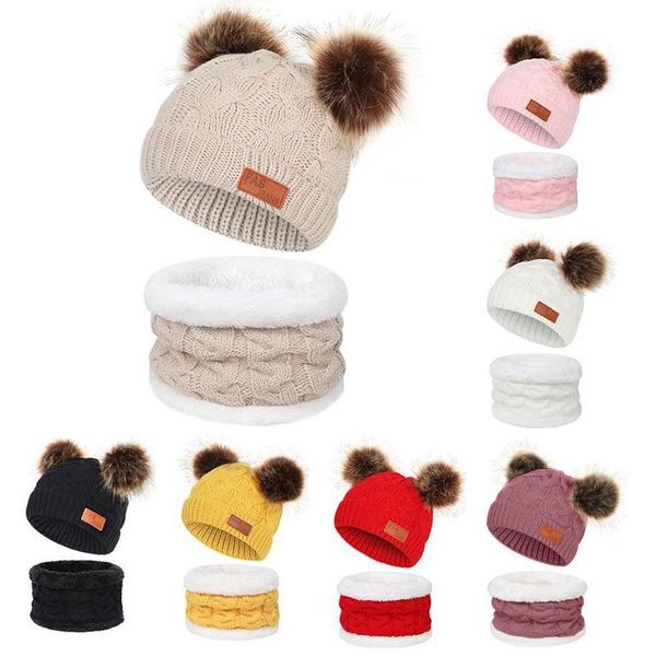 berets 2021 warm beanies hat for girl ring scarf pompoms winter hats knitted caps 2 pieces fashion set child, Blue;gray
berets 2021 warm beanies hat for girl ring scarf pompoms winter hats knitted caps 2 pieces fashion set child, Blue;gray