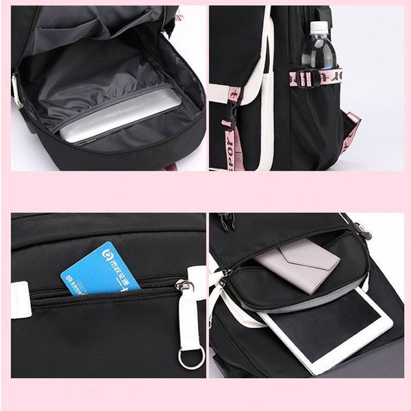 women backpack school bags for teenage girls black pink cool patchwork large capacity bagpack youth usb charging back pack
women backpack school bags for teenage girls black pink cool patchwork large capacity bagpack youth usb charging back pack
