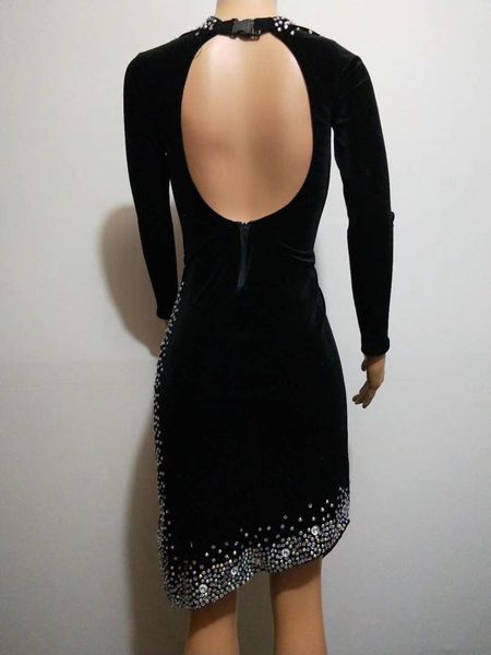 stage silver stones black latin dance dress outfit stage wear sparkly rhinestones costume birthday prom show stretch dress, Black;red
stage silver stones black latin dance dress outfit stage wear sparkly rhinestones costume birthday prom show stretch dress, Black;red