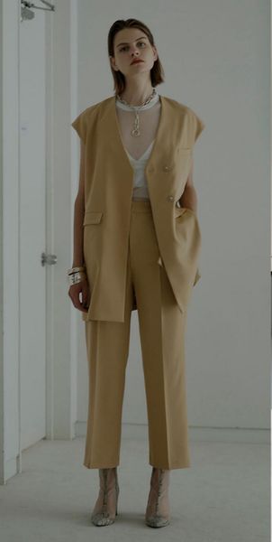 women's suits & blazers women coat 2021 fall and winter thinner elastic waist loose straight cropped pants suit vest set, White;black
women's suits & blazers women coat 2021 fall and winter thinner elastic waist loose straight cropped pants suit vest set, White;black