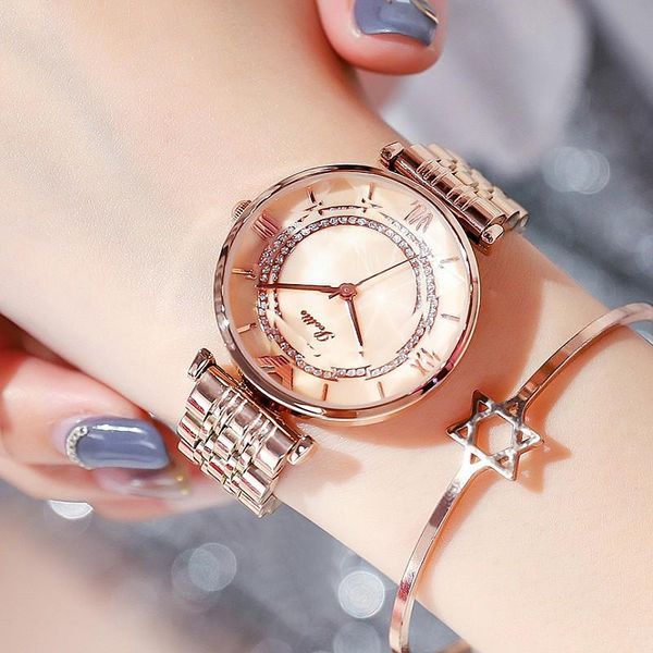 wristwatches luxury women watches fashion bracelet watch quartz wrist for brand gold ladies casual clock 2021, Slivery;brown
wristwatches luxury women watches fashion bracelet watch quartz wrist for brand gold ladies casual clock 2021, Slivery;brown