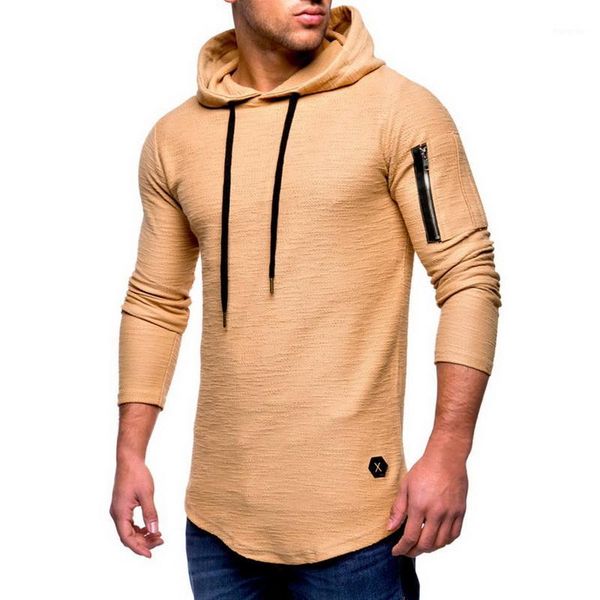 men solid zipper long hooded sweatshirt 2021 male sleeve hoodie slim fit pocket sportswear plus size, Black 
men solid zipper long hooded sweatshirt 2021 male sleeve hoodie slim fit pocket sportswear plus size, Black