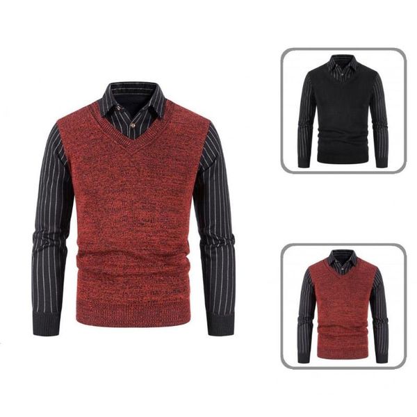 men's casual shirts fine workmanship long-lasting male long sleeve sweater soft texture pullover fake two-piece style for winter, White;black
men's casual shirts fine workmanship long-lasting male long sleeve sweater soft texture pullover fake two-piece style for winter, White;black
