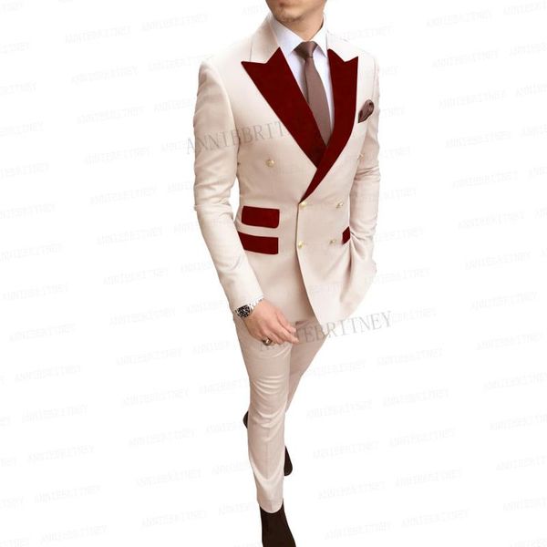 men's suits & blazers classic beige mens tailored double breasted slim fit groom wedding burgundy velvet lapel tuxedo dress blazer pant, White;black
men's suits & blazers classic beige mens tailored double breasted slim fit groom wedding burgundy velvet lapel tuxedo dress blazer pant, White;black