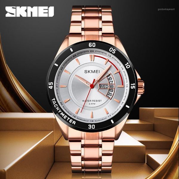 quartz watch fashion brand skmei wrist luxury stainless steel date week display business bracelet men's watches mens wristwatches, Slivery;brown
quartz watch fashion brand skmei wrist luxury stainless steel date week display business bracelet men's watches mens wristwatches, Slivery;brown