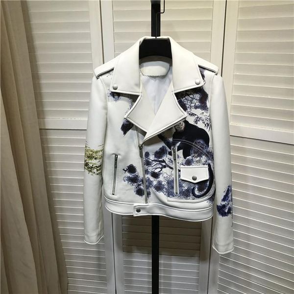 chic women's brand new design animal print coat spring autumn genuine leather biker jackets b636, Black
chic women's brand new design animal print coat spring autumn genuine leather biker jackets b636, Black